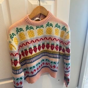 NWT 🏷️ Zara jacquard fruit sweater